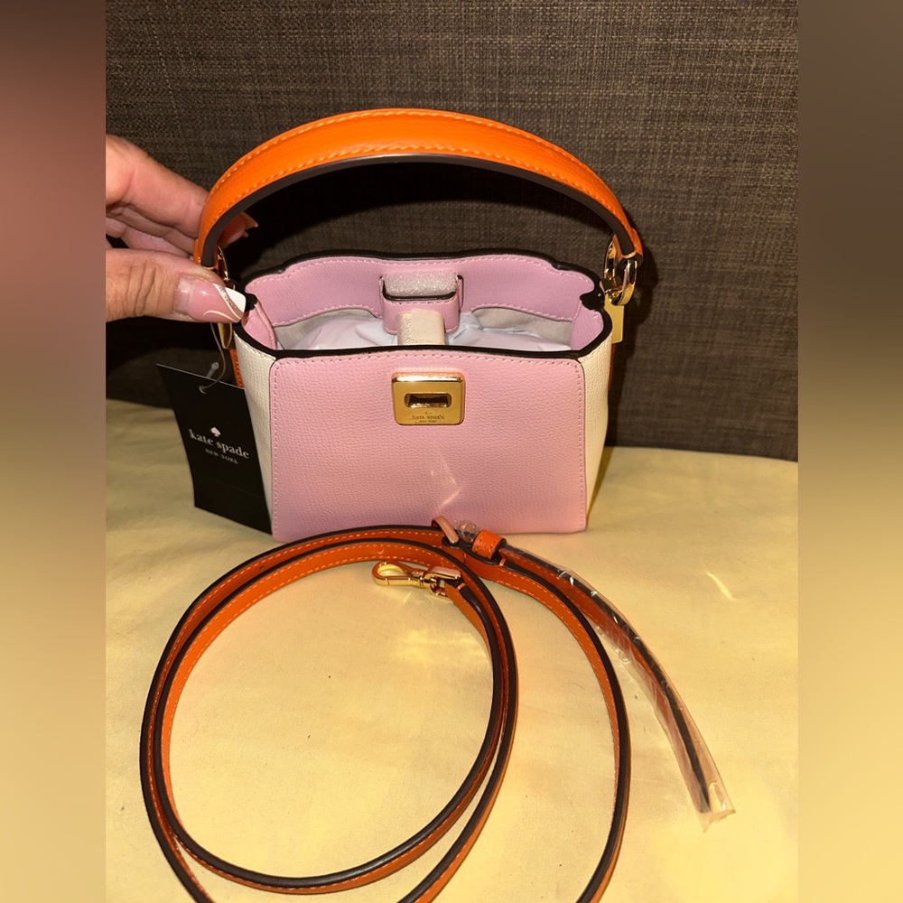 NWT! 🌸 Kate Spade Pink and White Satchel - Picture 6 of 9